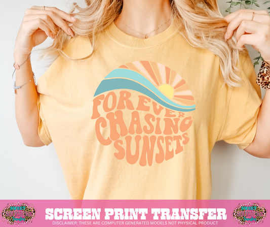 FULL COLOR SCREEN PRINT - FOREVER CHASING SUNSETS