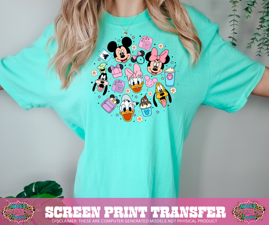 FULL COLOR SCREEN PRINT - MOUSE AND FRIENDS