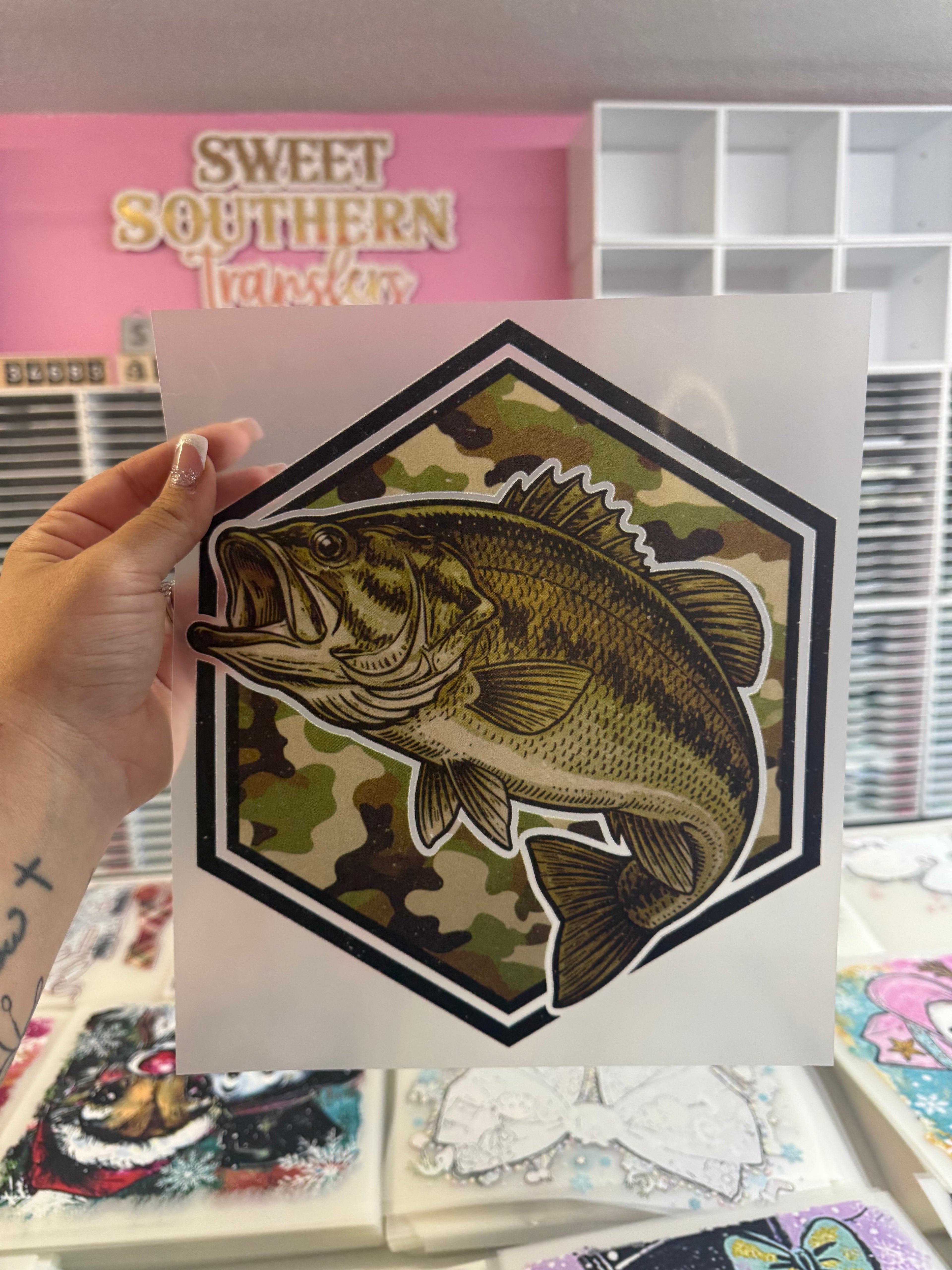 FULL COLOR SCREEN PRINT  - CAMO FISH