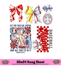 BASEBALL/SOFTBALL COLLECTION GANG SHEET