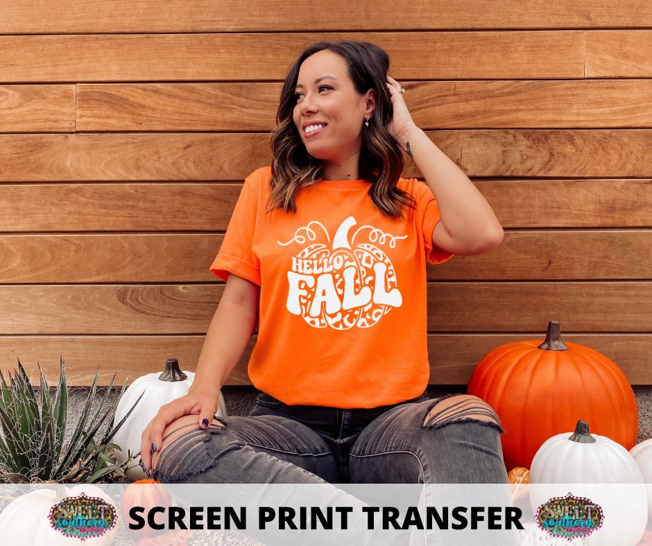 SCREEN PRINT -   (READY TO SHIP) HELLO FALL