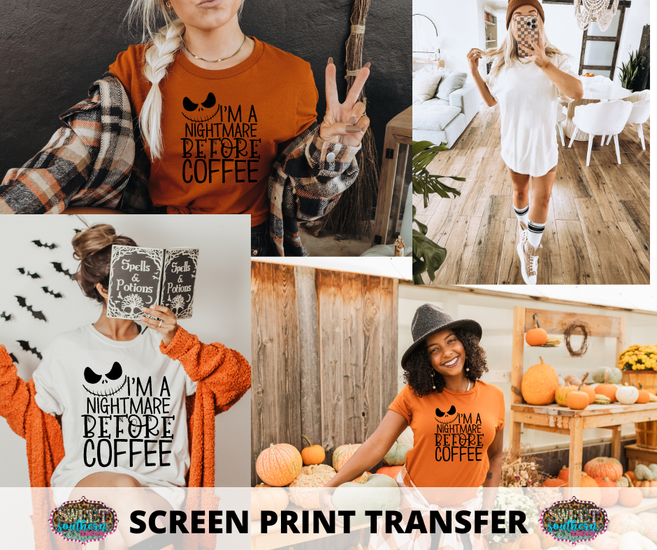 SCREEN PRINT -   (READY TO SHIP) COFFEE HALLOWEEN