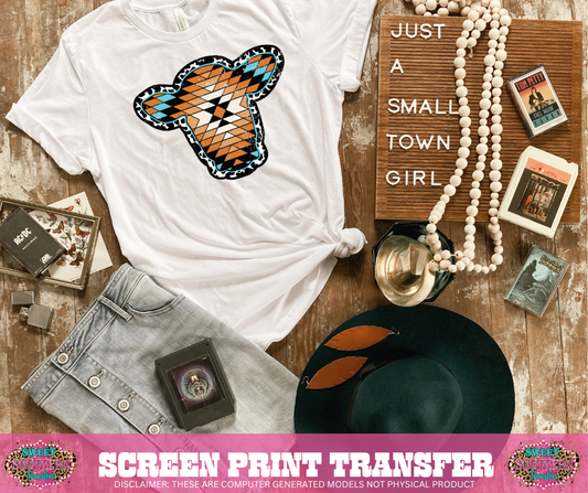 FULL COLOR SCREEN PRINT - WESTERN COW