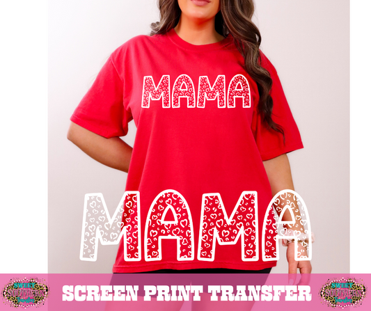 SINGLE COLOR SCREEN PRINT - MAMA CHEETAH WHITE