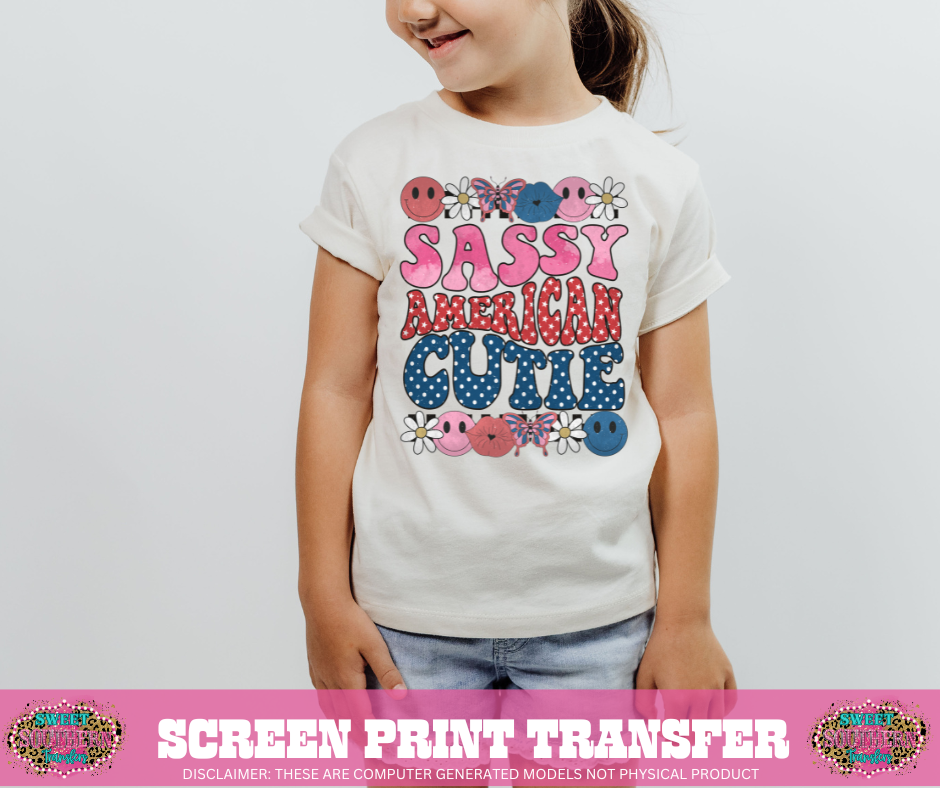 FULL COLOR SCREEN PRINT - SASSY AMERICAN CUTIE