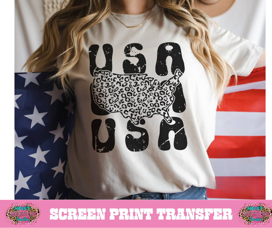 SINGLE COLOR SCREEN PRINT - USA  CHEETAH