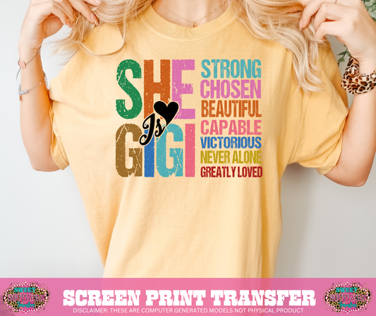 FULL COLOR SCREEN PRINT - SHE IS GIGI