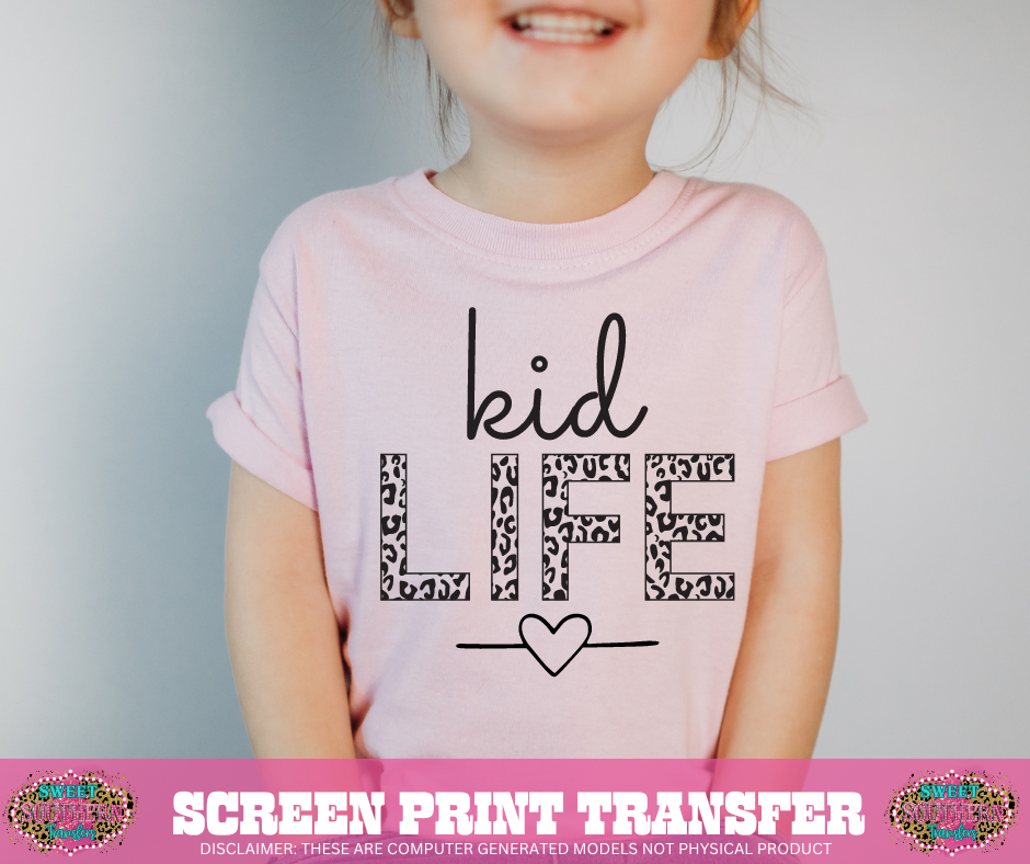 SINGLE COLOR SCREEN PRINT - KID LIFE CHEETAH