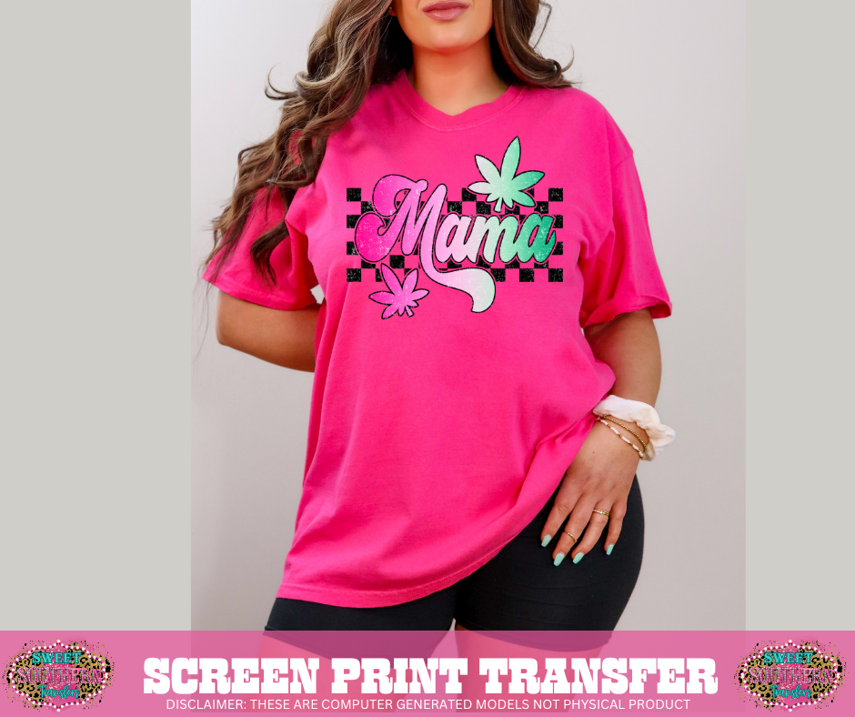 FULL COLOR SCREEN PRINT - MAMA RETRO LEAF