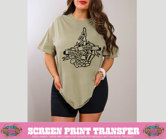 SINGLE COLOR SCREEN PRINT  - SENSITIVE SAVAGE