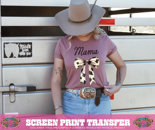 FULL COLOR SCREEN PRINT -  MAMA COW BOW