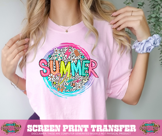 FULL COLOR SCREEN PRINT - SUMMER VIBES CIRCLE