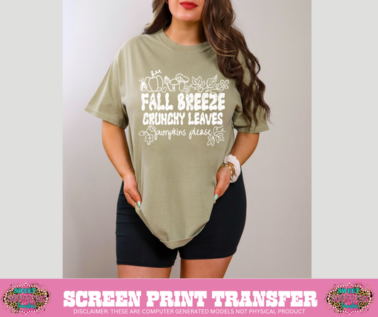 SINGLE COLOR SCREEN PRINT - FALL BREEZE CRUNCHY LEAVES