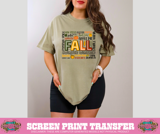 FULL COLOR SCREEN PRINT -  FALL TYPO