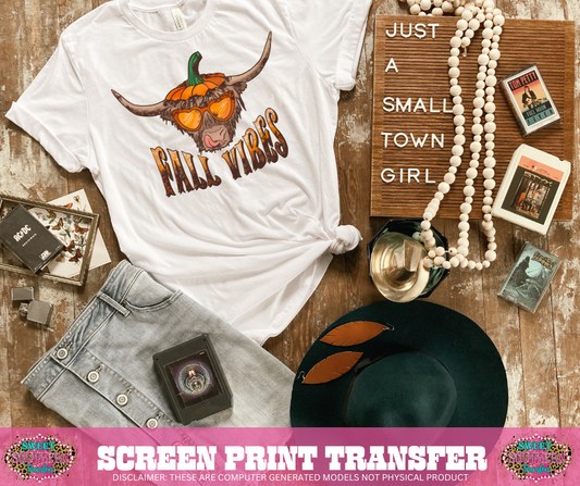 FULL COLOR SCREEN PRINT - FALL VIBES COW