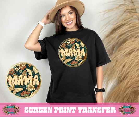 FULL COLOR SCREEN PRINT - MAMA BUTTERFLY CIRCLE