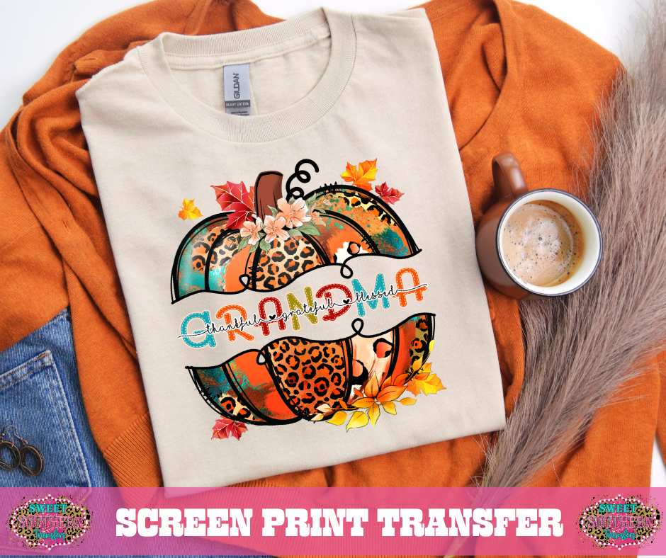 FULL COLOR SCREEN PRINT - GRANDMA PUMPKIN