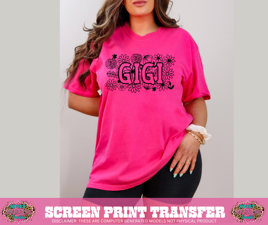 SINGLE COLOR SCREEN PRINT   - GIGI FLORAL