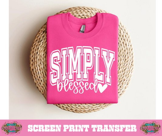 SINGLE COLOR SCREEN PRINT   -  SIMPLY BLESSED HEART