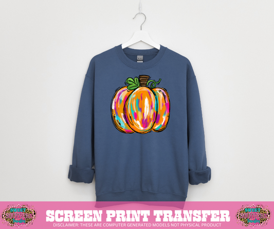 FULL COLOR SCREEN PRINT - WATERCOLOR PUMPKIN