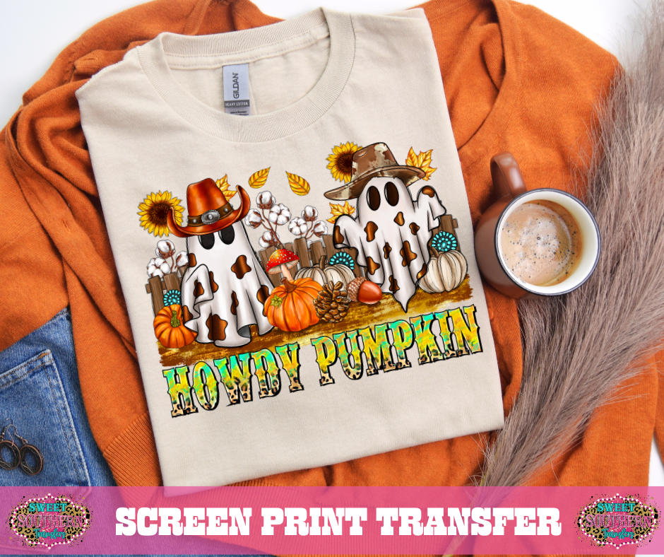 FULL COLOR SCREEN PRINT - HOWDY PUMPKIN SUNFLOWER