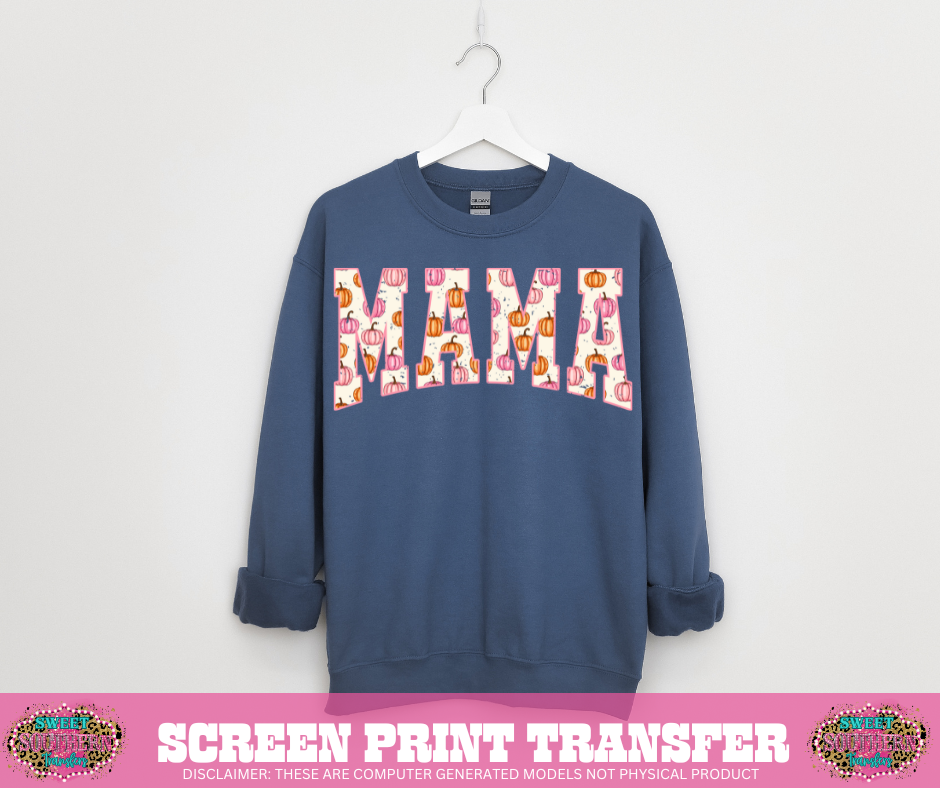 FULL COLOR SCREEN PRINT -  MAMA VARISTY PUMPKIN