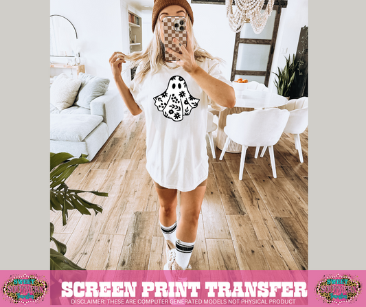 SINGLE COLOR SCREEN PRINT TRANSFER - DAISY GHOST