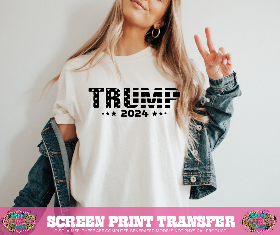 SINGLE COLOR SCREEN PRINT   -   T R U M P AMERICAN FLAG