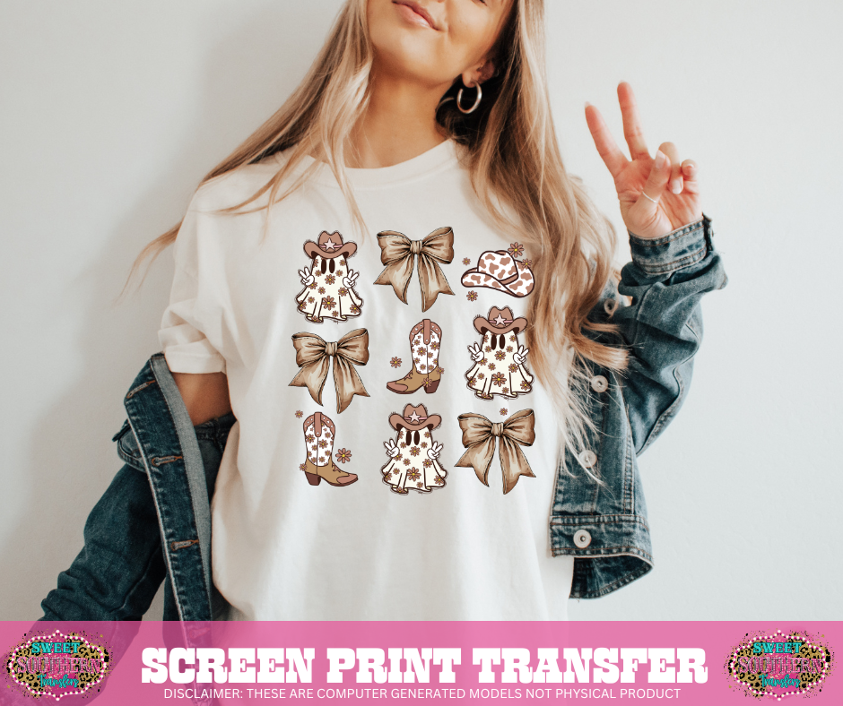 FULL COLOR SCREEN PRINT - GHOSTS BOWS