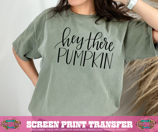 SINGLE COLOR SCREEN PRINT   - HEY THERE PUMPKIN