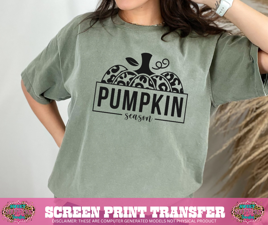 SINGLE COLOR SCREEN PRINT   - PUMPKIN SEASON CHEETAH