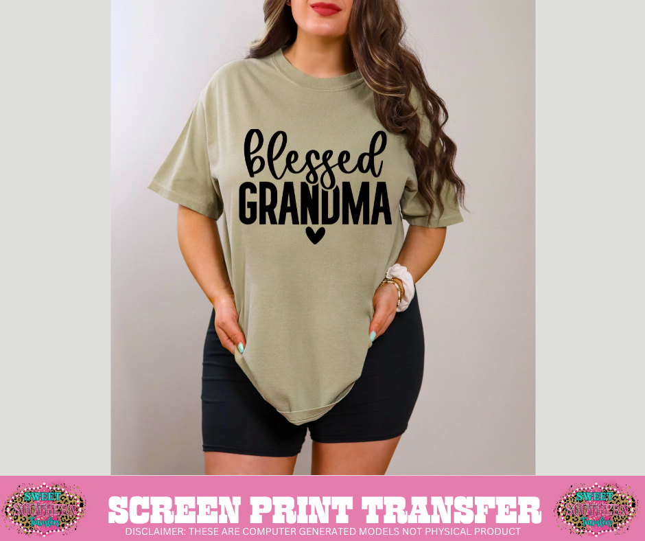 SINGLE COLOR SCREEN PRINT   - BLESSED GRANDMA