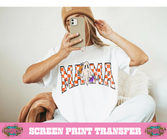 FULL COLOR SCREEN PRINT - MAMA HALLOWEEN VARISTY FLORAL