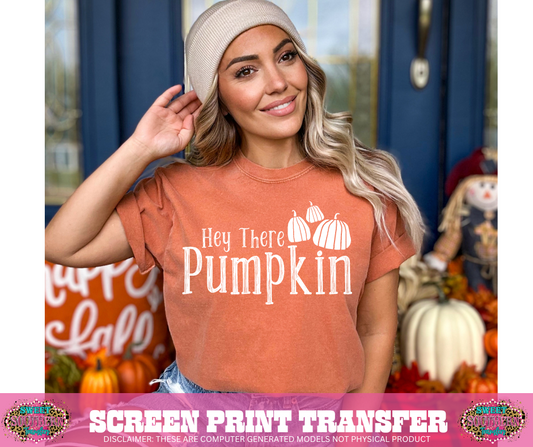 SINGLE COLOR SCREEN PRINT  - HEY THERE PUMPKIN