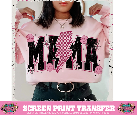 FULL COLOR SCREEN PRINT  - MAMA BOLT HOT PINK