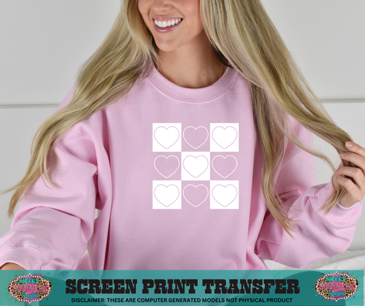 SINGLE COLOR SCREEN PRINT TRANSFER   - HEART SQUARE