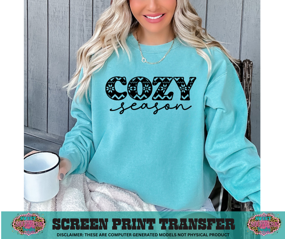 SINGLE COLOR SCREEN PRINT - COZY SEASON AZTEC