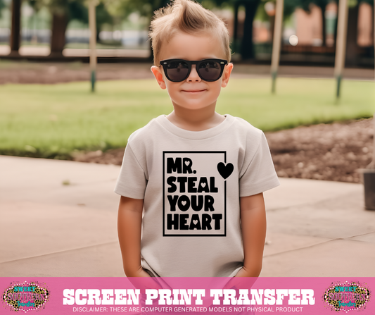 SINGLE COLOR SCREEN PRINT -  MR. STEAL YOUR HEART (7 INCHES)