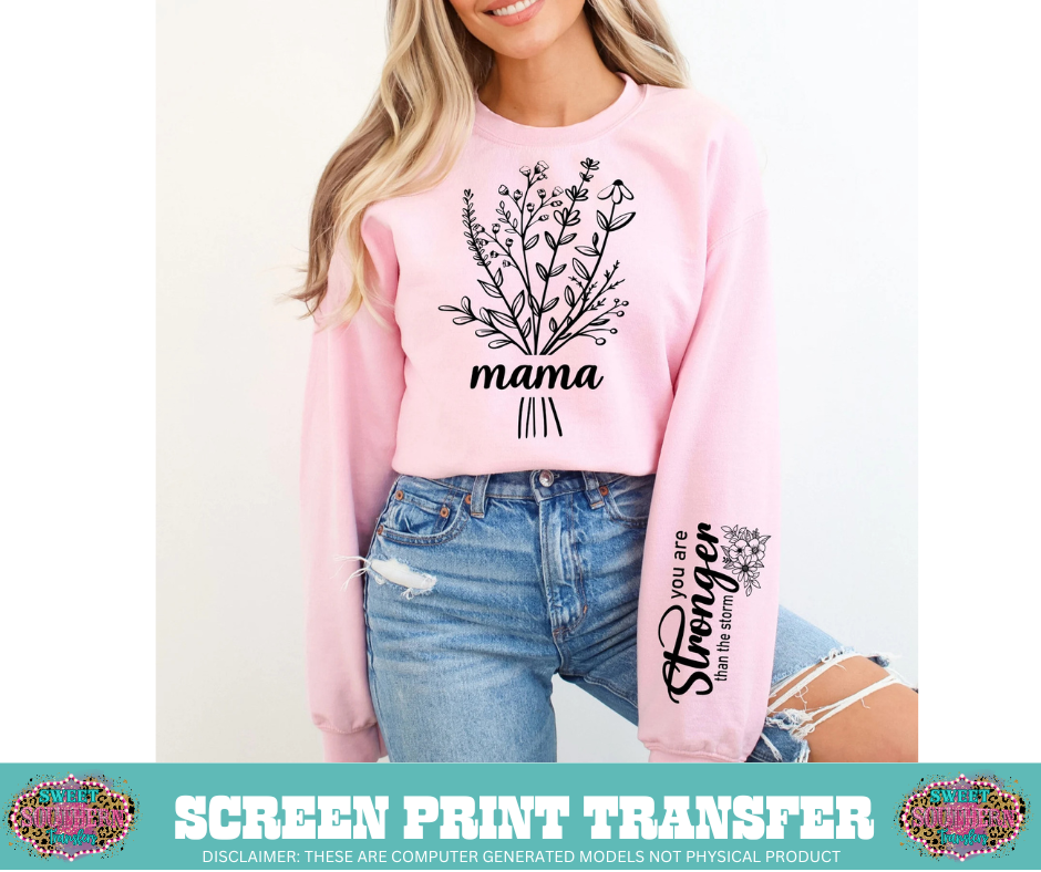 SINGLE COLOR SCREEN PRINT - MAMA FLORAL BUSH