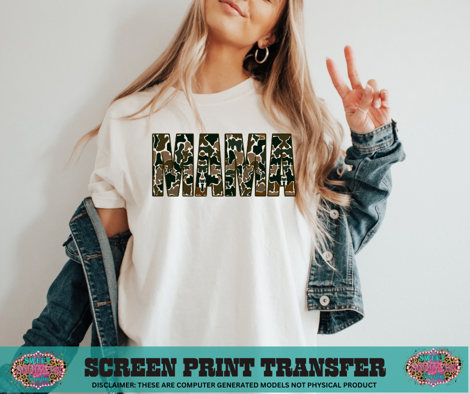 FULL COLOR SCREEN PRINT  - MAMA CAMO