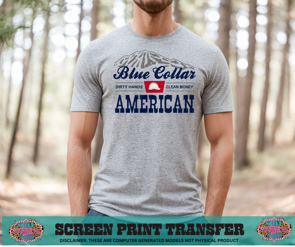 FULL COLOR SCREEN PRINT  - BLUE COLLAR