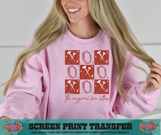 SINGLE COLOR SCREEN PRINT TRANSFER   -  THE ORIGINAL LOVE LETTERS SQUARE