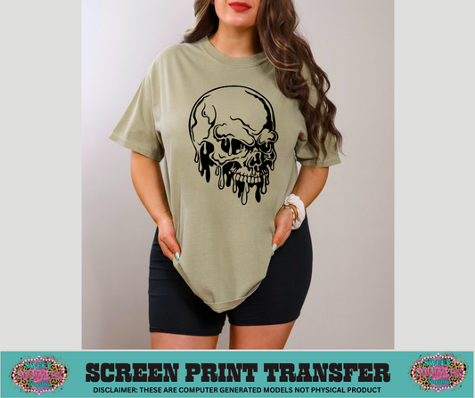 SINGLE COLOR SCREEN PRINT   - DRIPPY SKULL