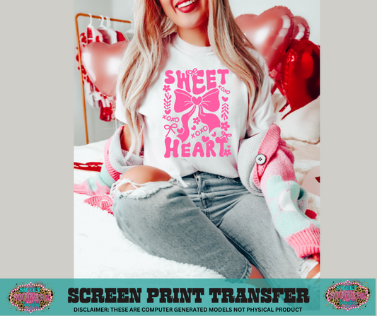 SINGLE COLOR SCREEN PRINT  - SWEET HEART BOW