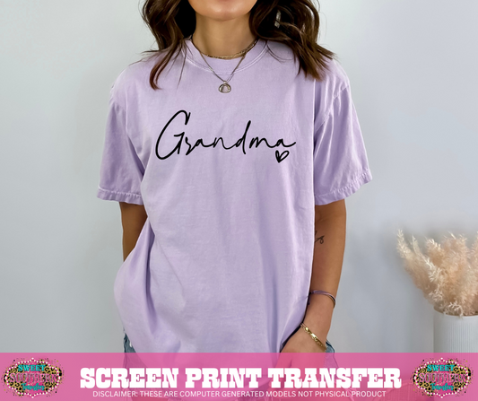 SINGLE COLOR SCREEN PRINT  - GRANDMA HEART