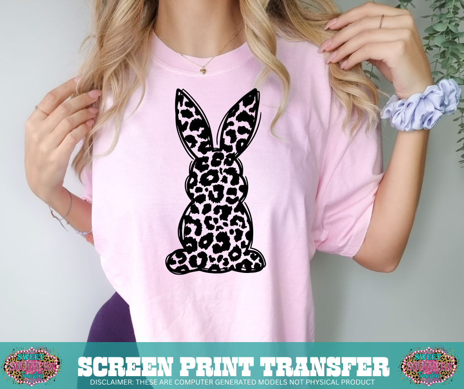 SINGLE COLOR SCREEN PRINT TRANSFER   - CHEETAH BUNNY