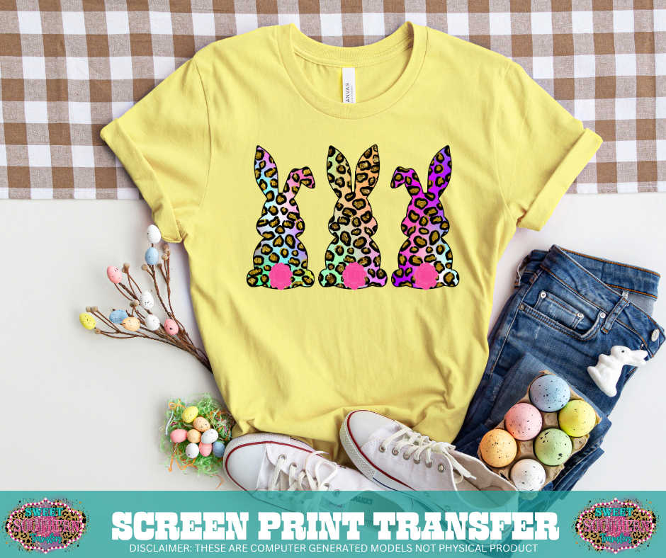 FULL COLOR SCREEN PRINT  - COLORFUL BUNNY 3