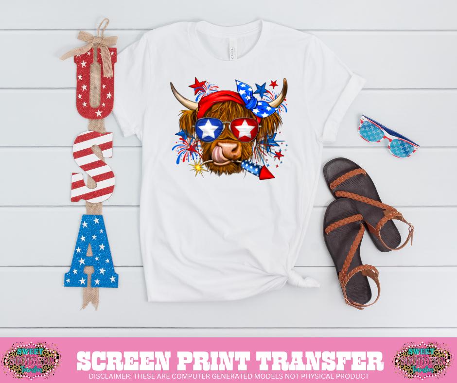 FULL COLOR SCREEN PRINT  - COW FIRE CRACKER