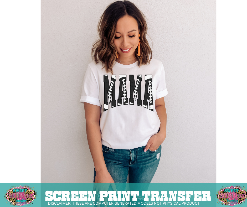 SINGLE COLOR SCREEN PRINT - MAMA FOOTBALL VARSITY