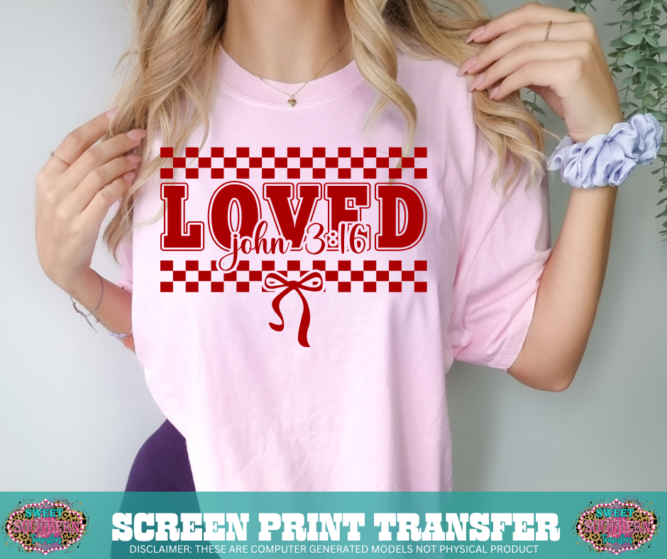SINGLE COLOR SCREEN PRINT - LOVED JOHN 3:16